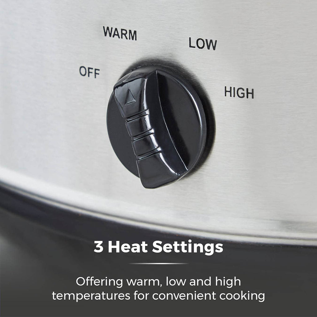 Tower T16040Y Slow Cooker | 6.5L Large Capacity | Stainless Steel