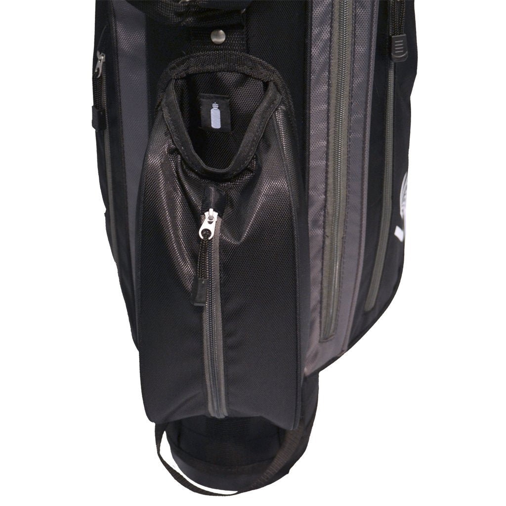 Longridge 6" Weekend Golf Stand Bag – Lightweight 4-Way Divider Black Silver