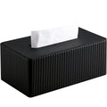 KINGFOM PU Leather Tissue Box Cover – Rectangle Decorative Holder, Black