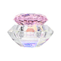 Lurrose Crystal Hexagonal Nail Dappen Dish with Lid for Acrylic Powder