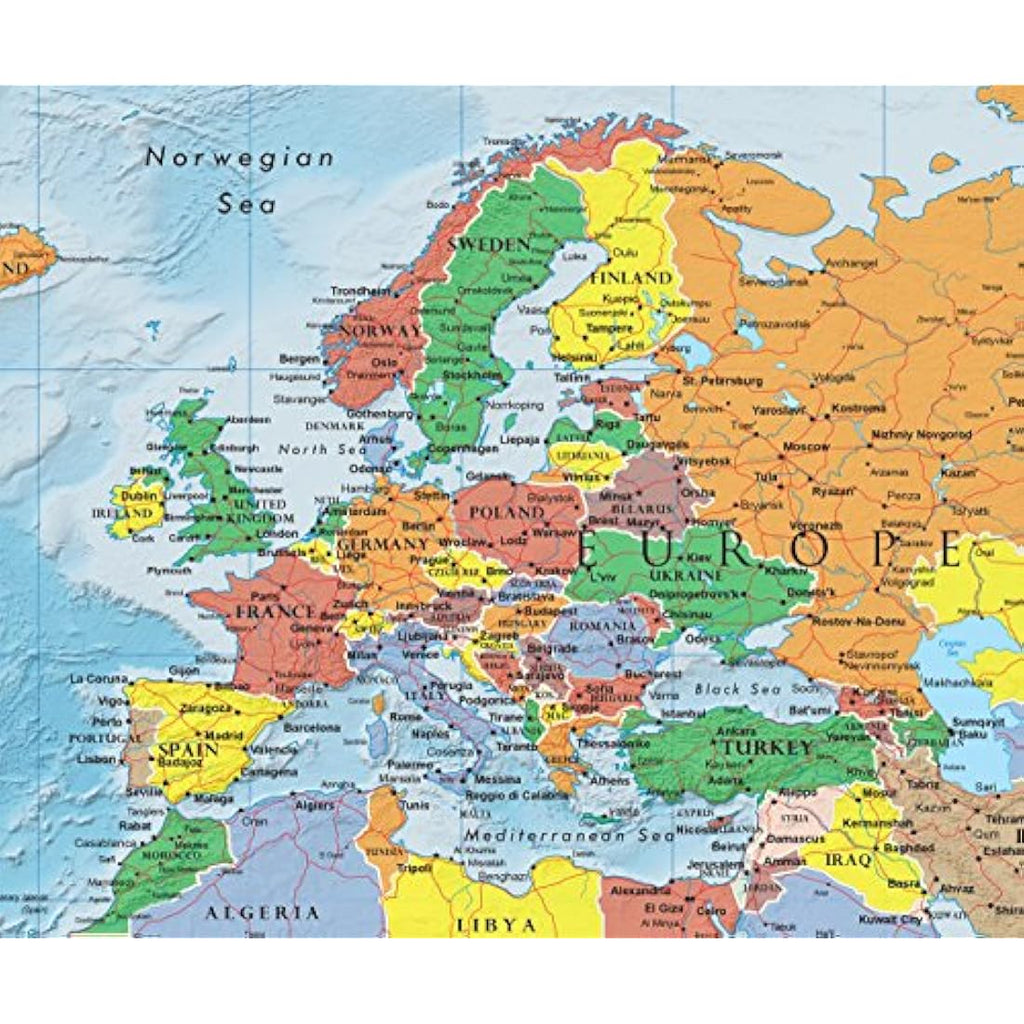 Swiftmaps Laminated World Wall Map – 3D Relief Poster (92cm x 61cm)