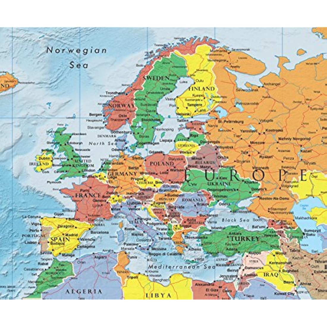 Swiftmaps Laminated World Wall Map – 3D Relief Poster (92cm x 61cm)