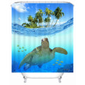 X-Labor Beach Motif Shower Curtain – Waterproof Anti-Mould Fabric – 240x200cm