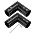 Jolof Store 2pcs Adjustable Curtain Rod Corner Connector, 3/4 Inch, Black