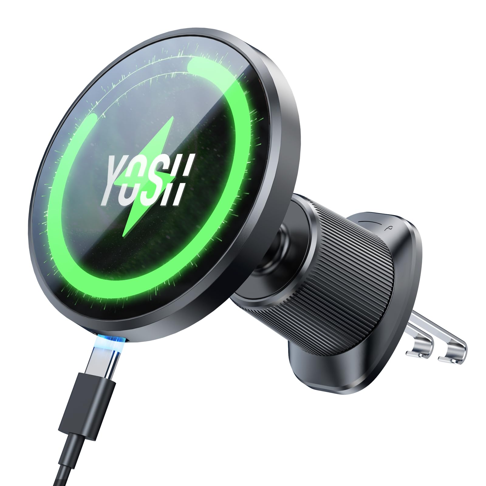 YOSH MagSafe Car Charger Mount – 15W Fast Wireless Air Vent Holder