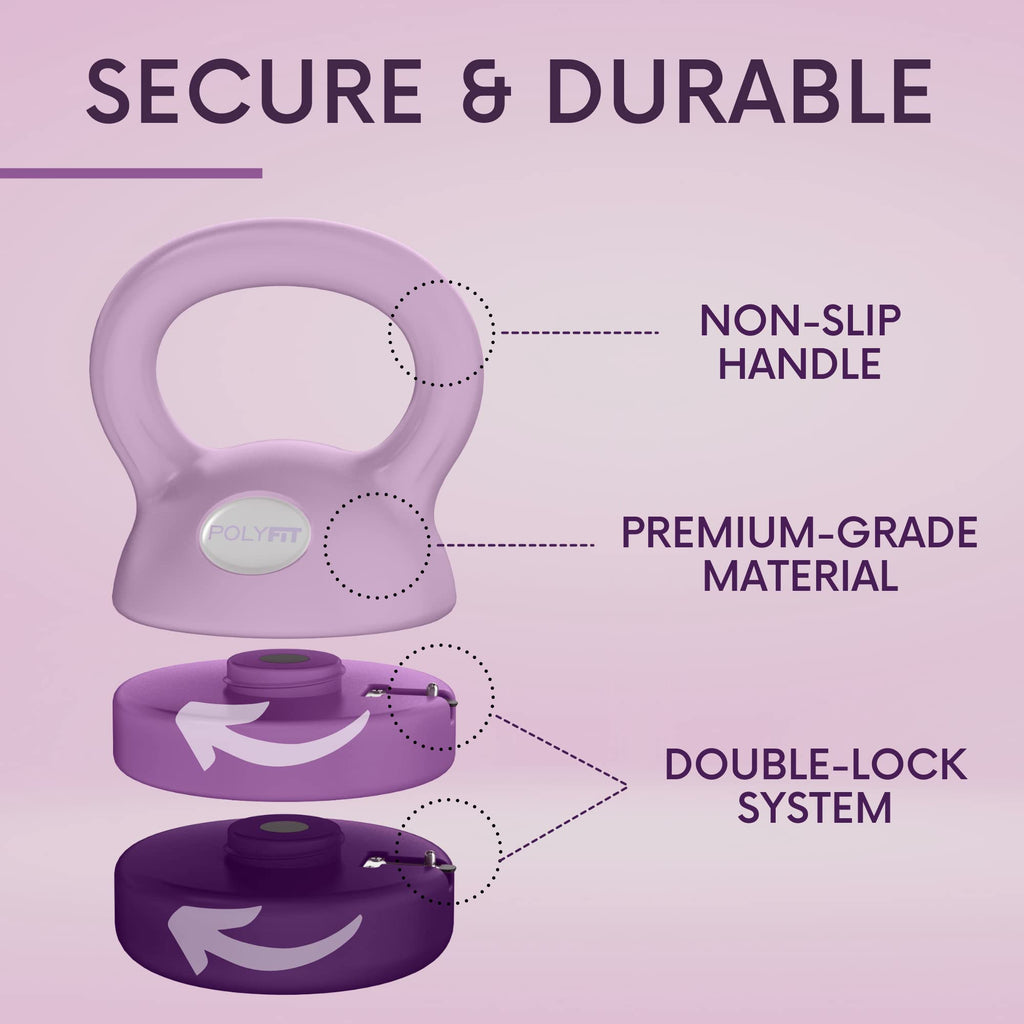 Polyfit Adjustable Kettlebell Set - 5 to 12 lbs Home Gym Strength Training