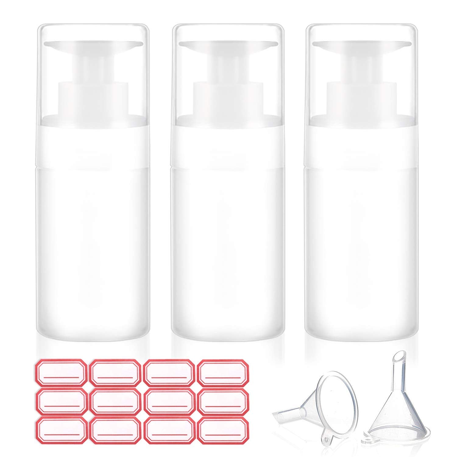 Jiulory Acetone Dispenser - 3 Pack Push Down Pump Bottles, 100ml