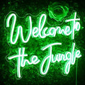 Looklight Welcome to the Jungle Neon Sign – Green LED Wall Decor for Home