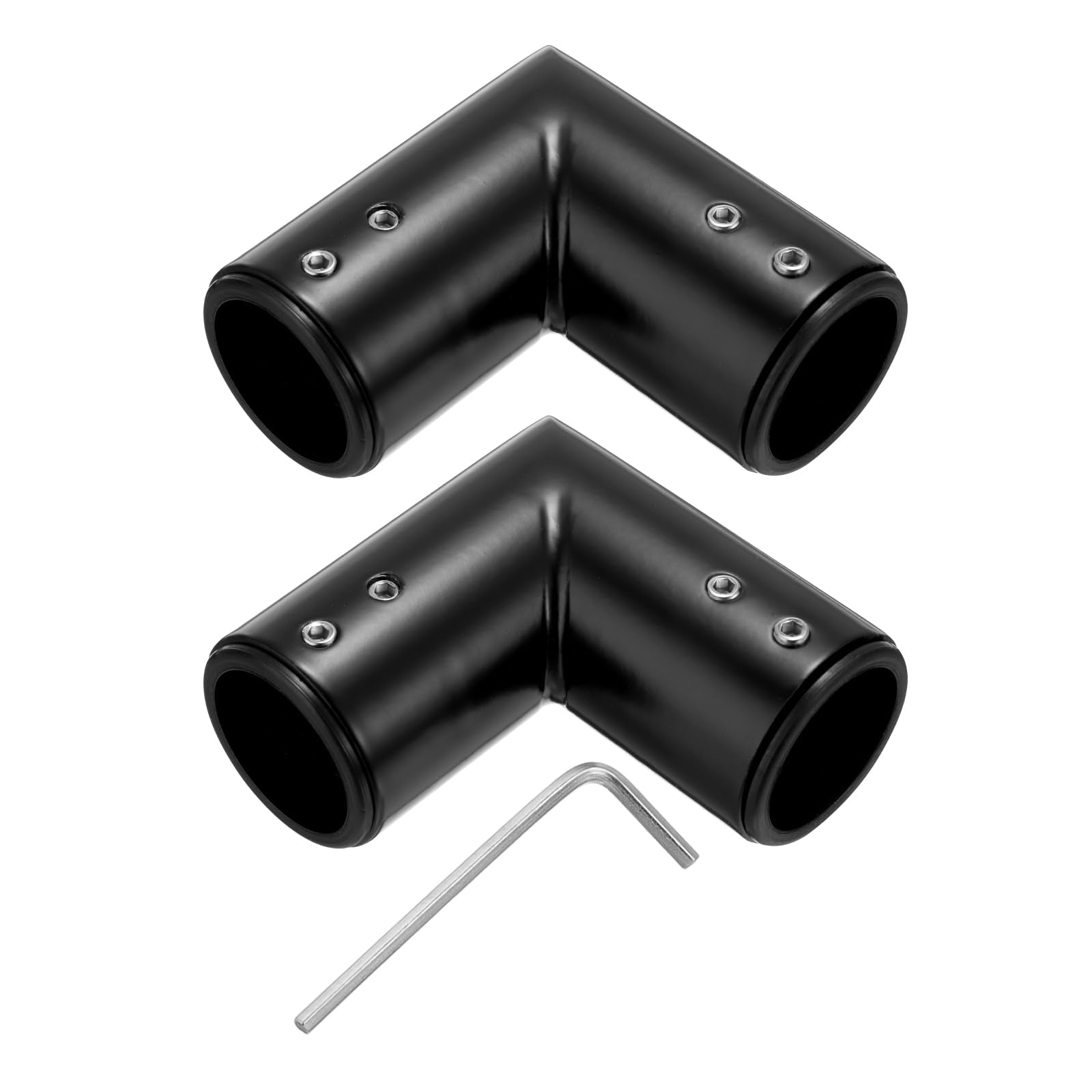 Jolof Store 2pcs Adjustable Curtain Rod Corner Connector, 1 Inch, Black