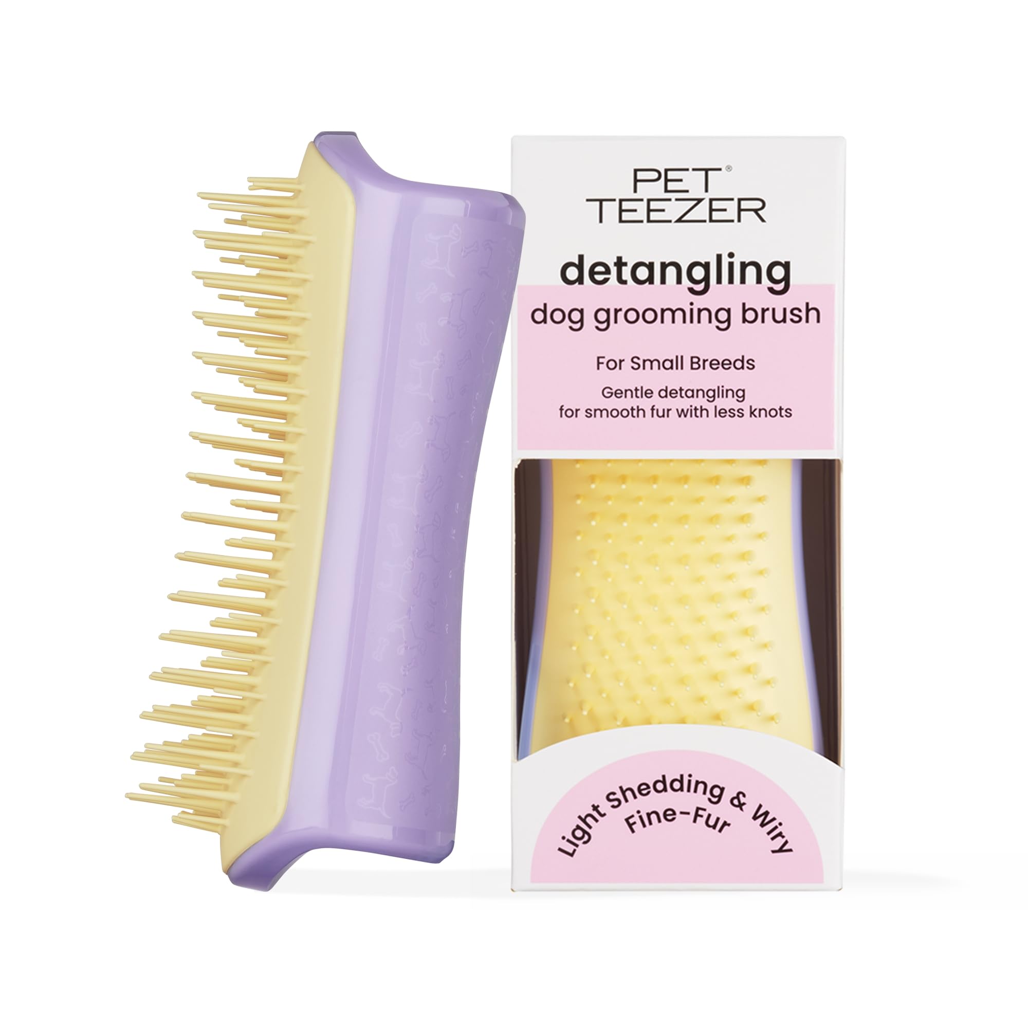 Tangle Teezer Small Pet Detangling Dog Grooming Brush – Lilac & Yellow