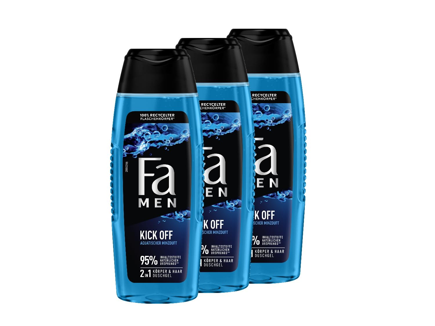 Fa Men Kick Off 2-in-1 Shower Gel | Aquatic Mint Hair & Body Wash | 3 Pack