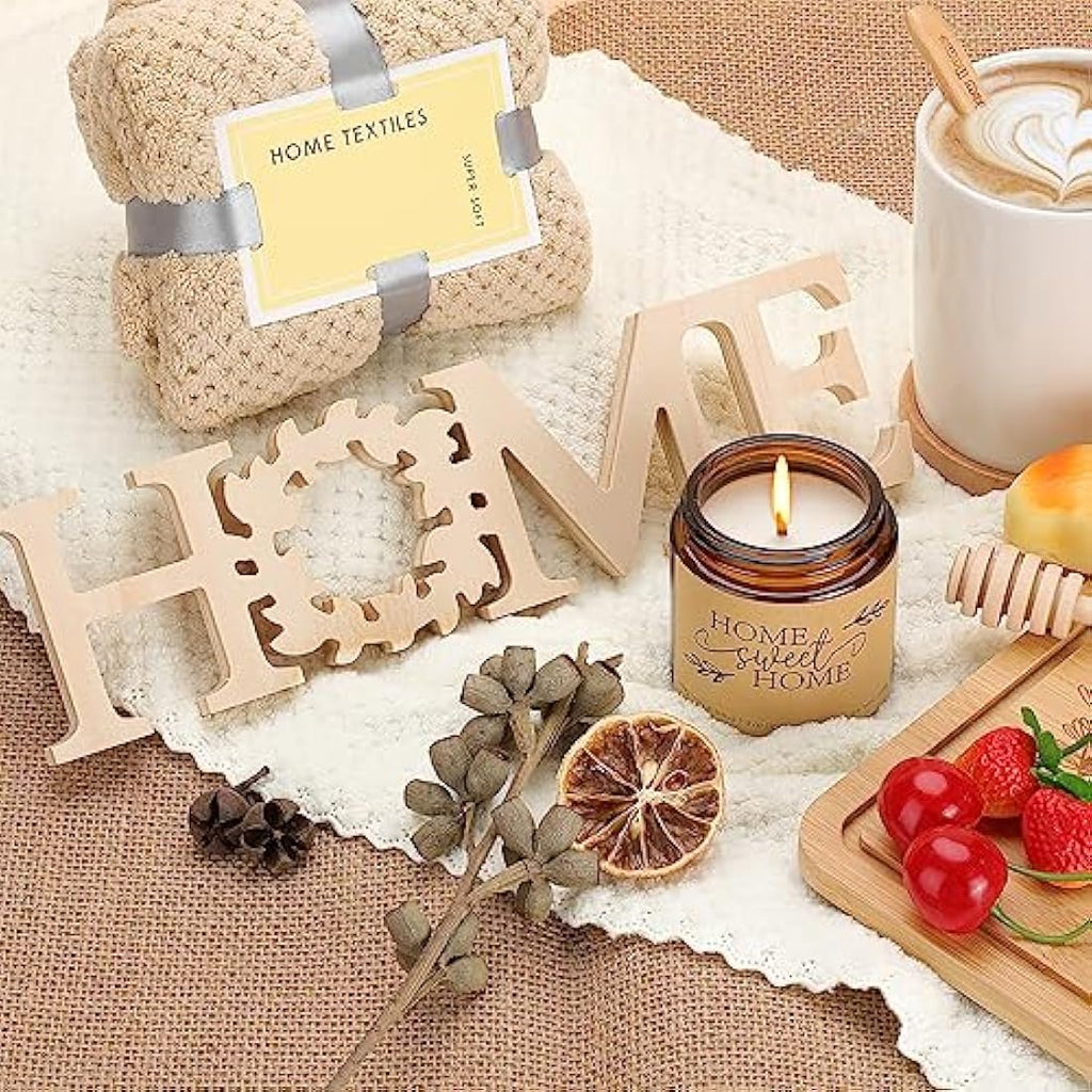Bamboo Serving Board & Coasters Housewarming Gift Set