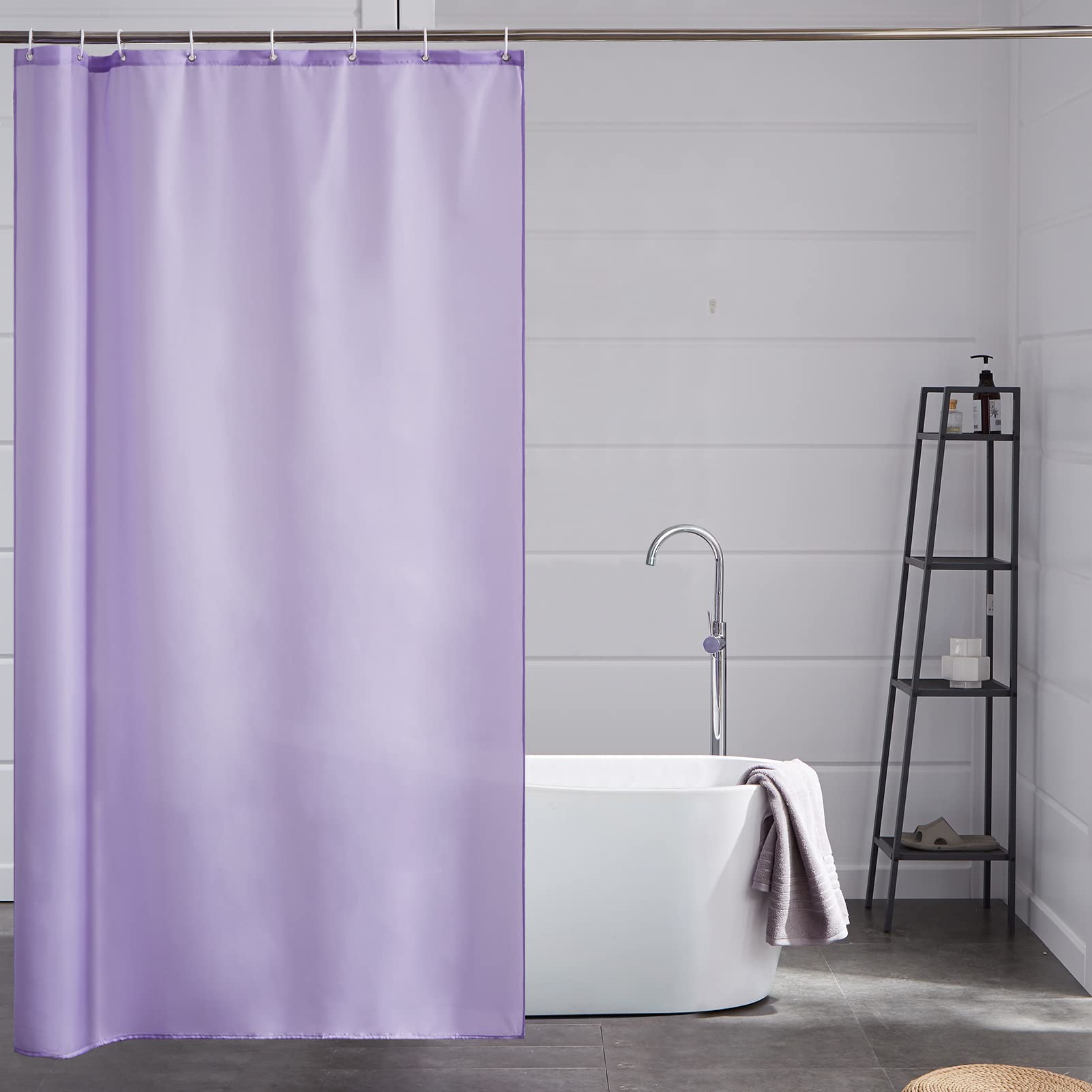 Furlinic Anti-Mould Shower Curtain - Purple Waterproof Polyester - 47x78"