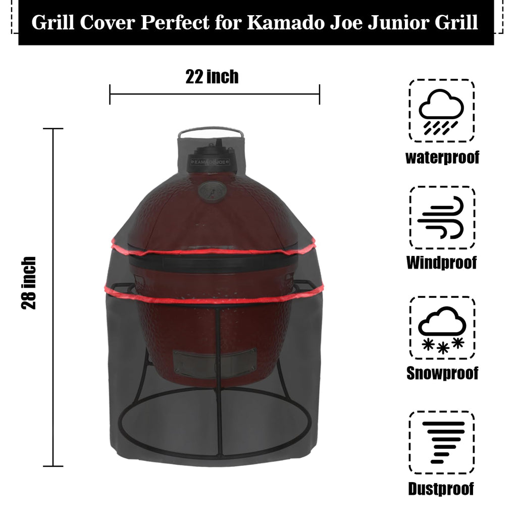 Jolof Store 22 Inch Waterproof Grill Cover for Kamado Joe Junior