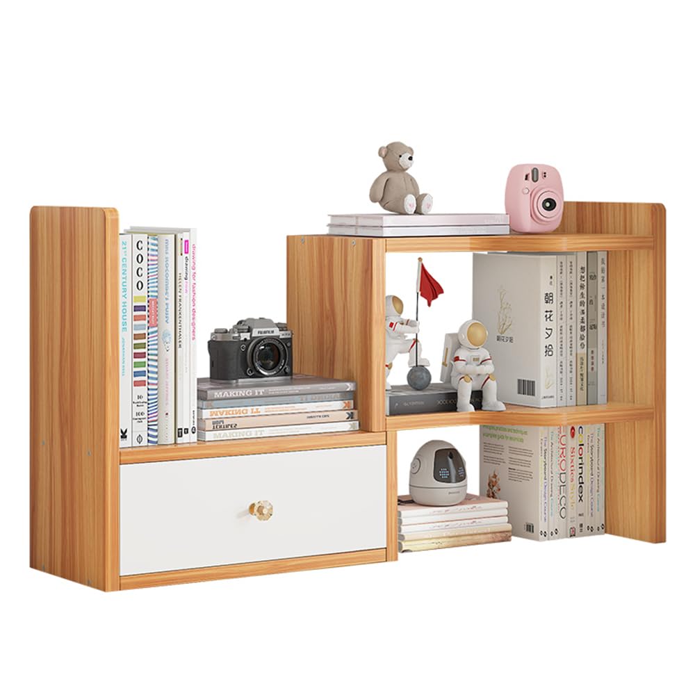 Expandable Desktop Bookshelf, Freestanding Adjustable Office Storage Rack - image 1