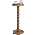 Wooden Round Side Table, Round Bar Table,Small End Table-Dunkle Holzfarbe - image 1