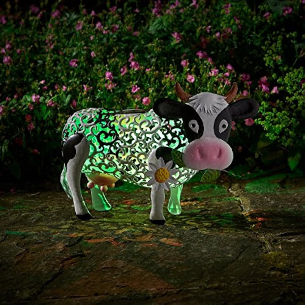 Smart Solar Daisy Cow Silhouette Garden Light - LED Outdoor Decor