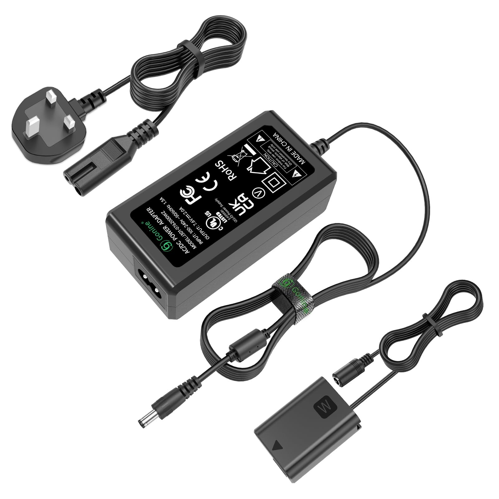 Gonine AC-PW20 NP-FW50 Dummy Battery Kit for Sony Alpha ZV-E10 A7 A6000