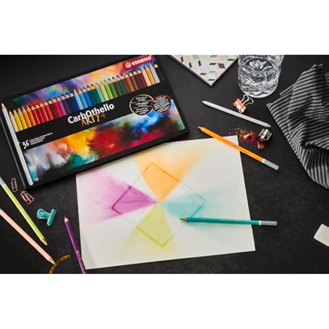 STABILO CarbOthello Chalk-Pastel Pencils | Tin of 60 Assorted Colours