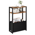 IBUYKE Narrow Side Table,Slim End Table with Fabric Basket,Brown TMZ009H
