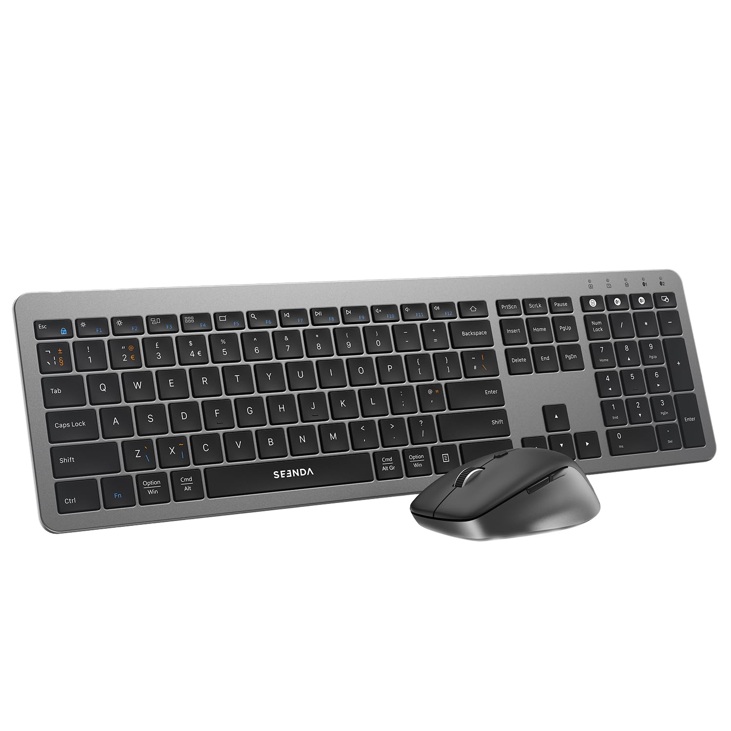 Seenda Wireless Bluetooth Keyboard and Mouse Set - Ultra Slim Full Size