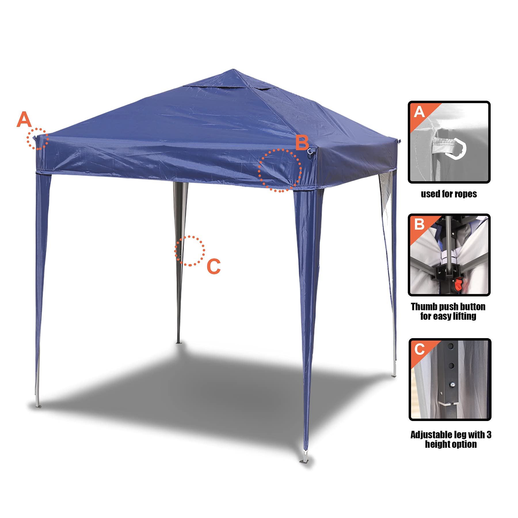 SANHENG Pop Up Gazebo – 3x3m Heavy Duty Waterproof Outdoor Canopy, Blue