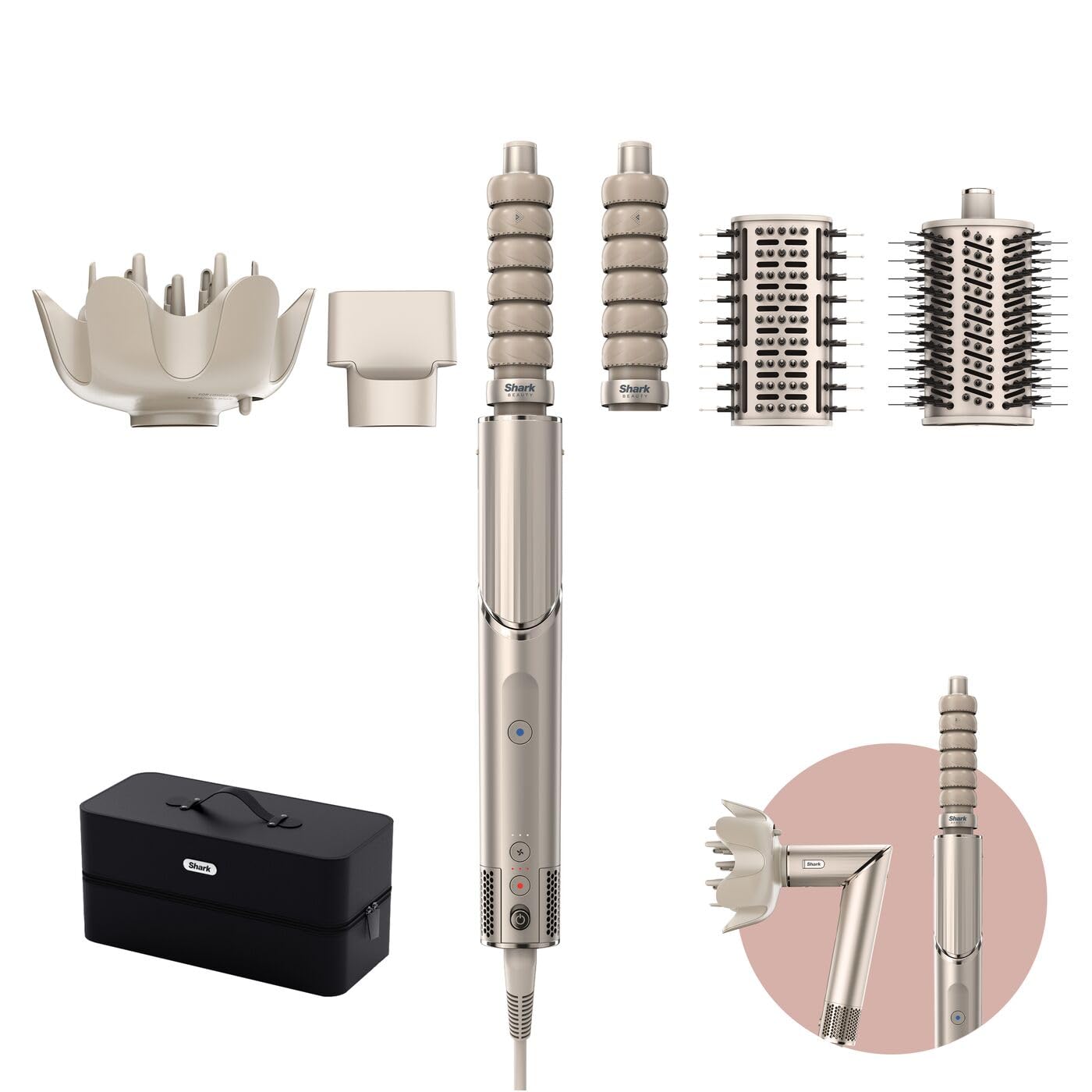 Shark FlexStyle 5-in-1 Air Styler & Hair Dryer with Storage Case - Stone