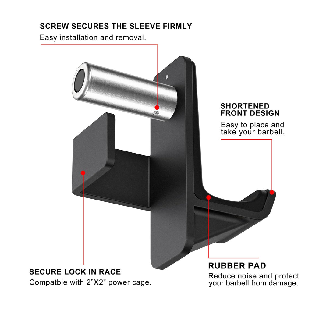 Kipika Safety Spotter Arms & J-Hooks for 2x2 Power Racks | Steel Barbell Holders