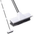 Ocves 2-in-1 Floor Scrub Brush with Long Handle and Squeegee for Tile