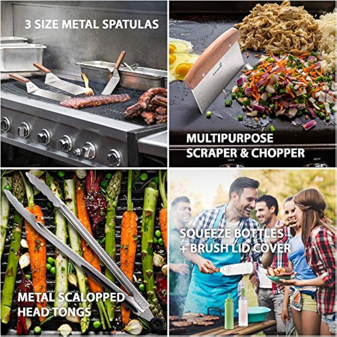 7-Piece Stainless Steel Metal Spatula and Griddle Set