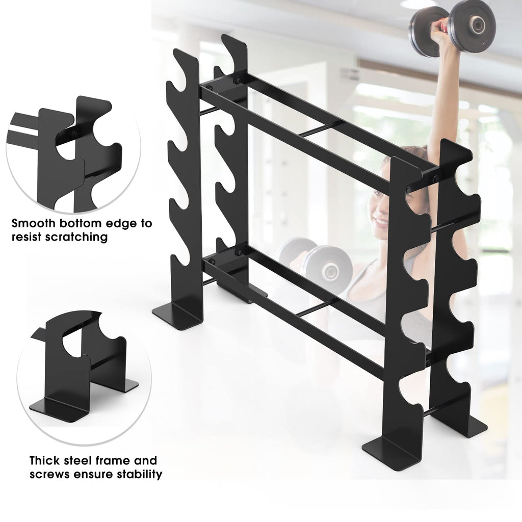WINNOW Dumbbell Rack – 2-Tier Heavy Duty Steel Weight Storage Holder