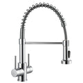 Peppermint Dual Lever Kitchen Tap – Chrome Brass Pull Out Spray Faucet