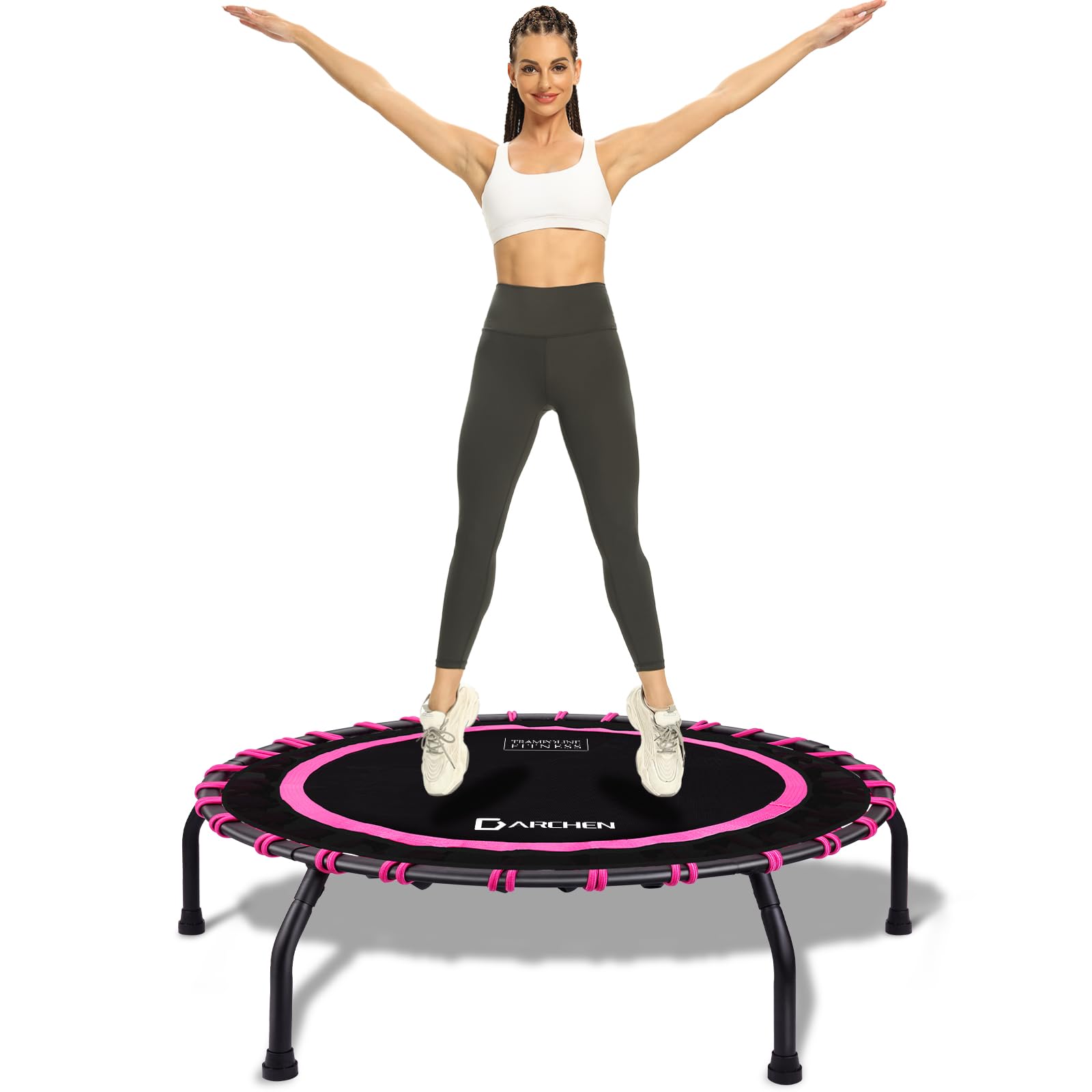 DARCHEN Mini Rebounder Trampoline – 150KG Bungee Fitness Workout, 100cm