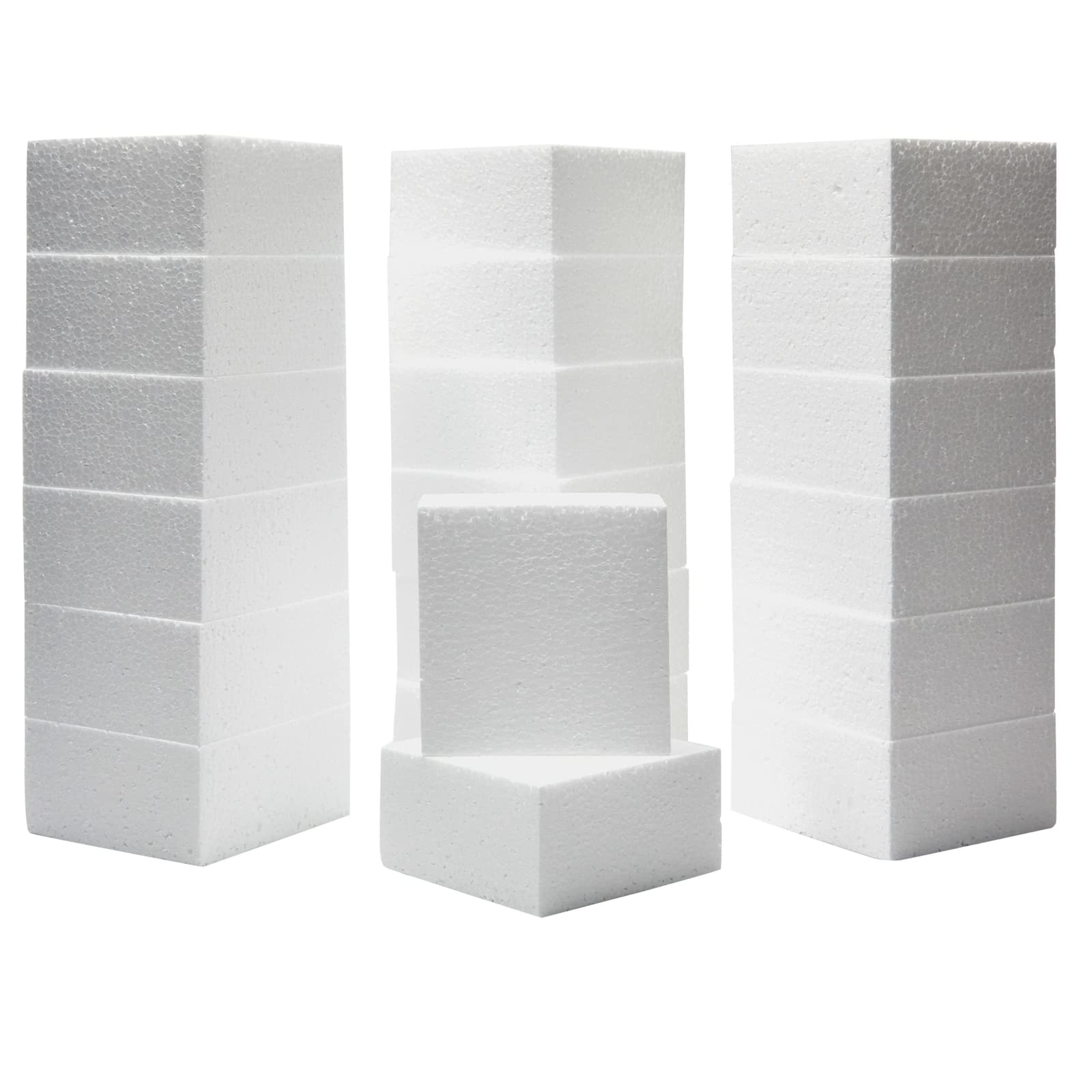 White Polystyrene Foam Blocks for Crafts, 20 Pack – 10cm