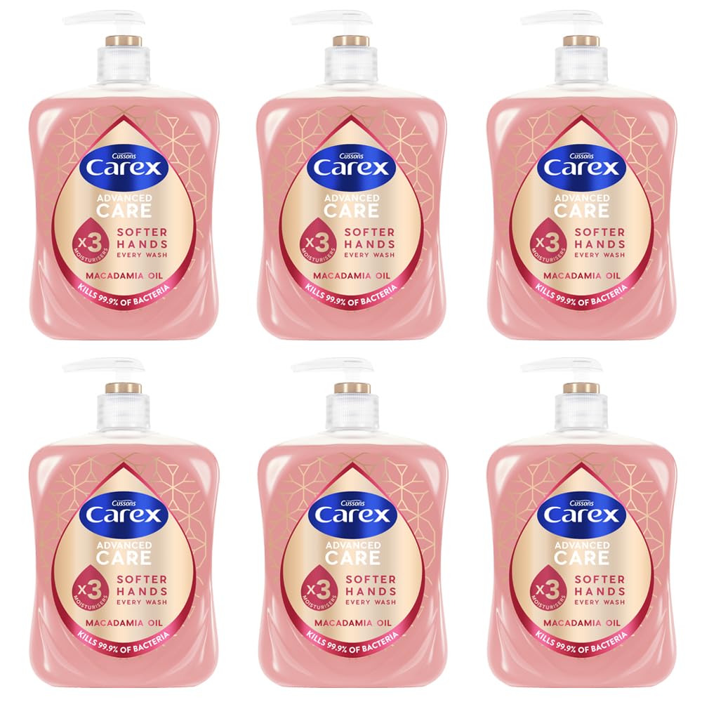 Carex Macadamia Oil Antibacterial Hand Wash | Moisturising Soap | 6 x 500ml
