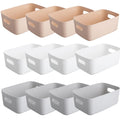 Yeqqzq 12 Pcs Plastic Storage Bins, Storage Basket with Handles, Toy Organizers and Storage Containers for Home Cupboard Kitchen Office Bathroom - image 1