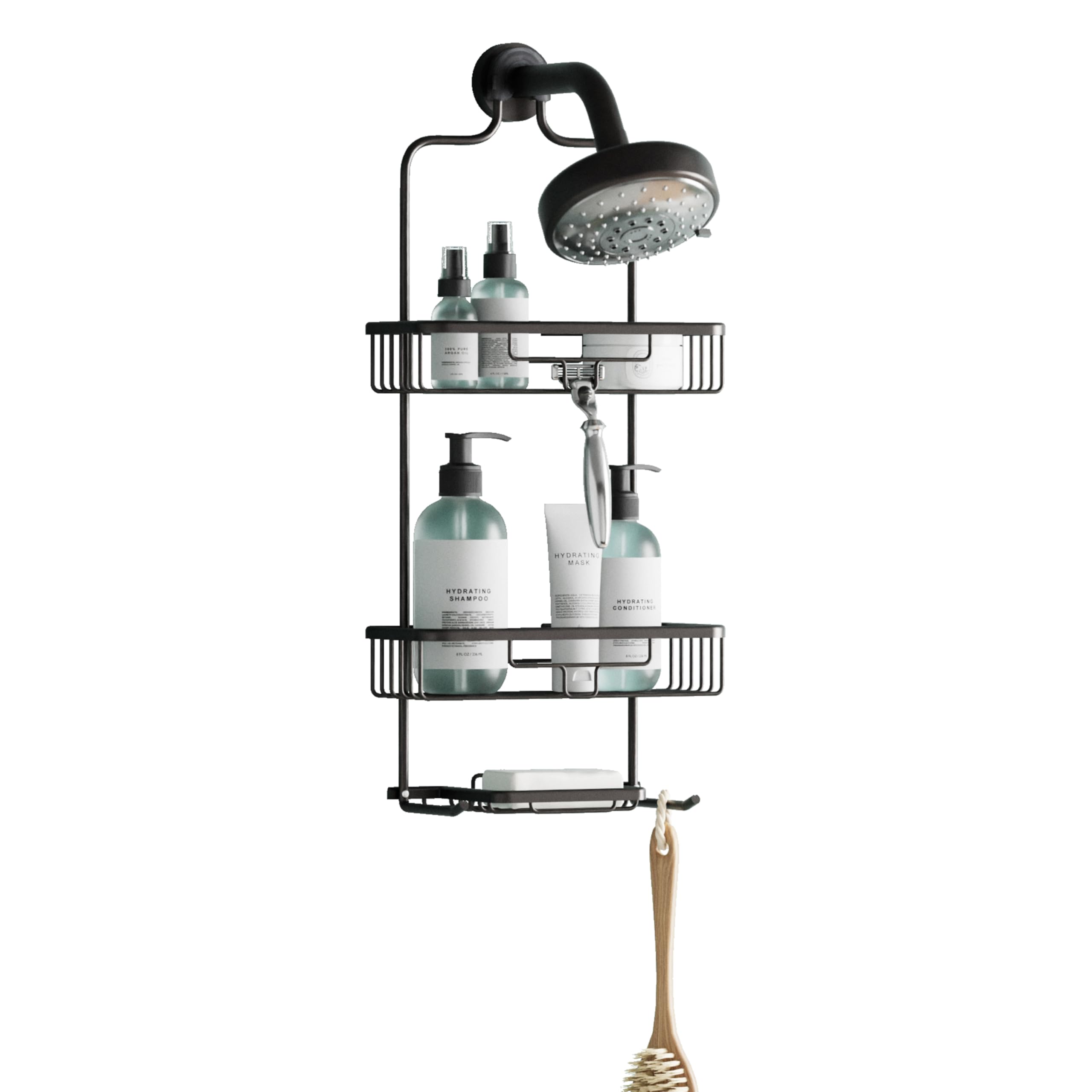 Zenna Home Rustproof Aluminum Over-The-Shower Caddy - 2 Shelves, Bronze