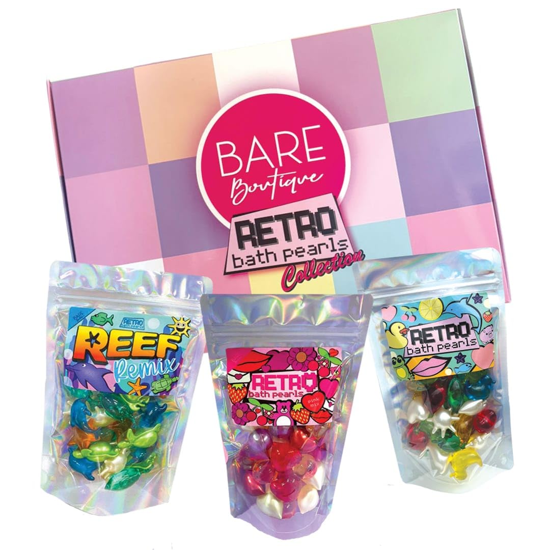 Retro Bath Pearl Gift Set – 90 Piece Pink & Reef Mix