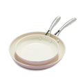 GreenLife Artizan 2-Piece Ceramic Non-Stick Frying Pan Set, Pink | Induction