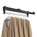 MAFAGE Extendable Clothes Rail – 597mm Black Telescopic Wardrobe Rod