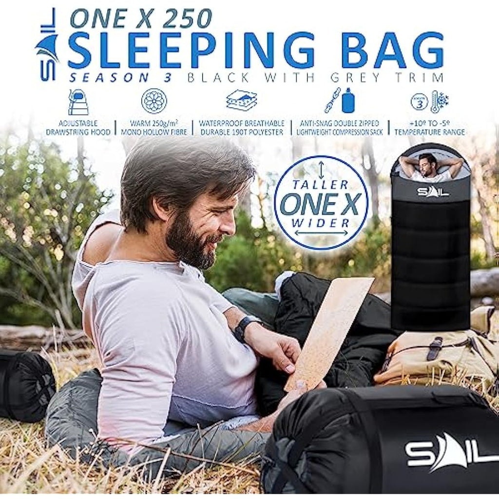 Jolof Store SAIL XL Extra Wide Sleeping Bag – Waterproof & Lightweight