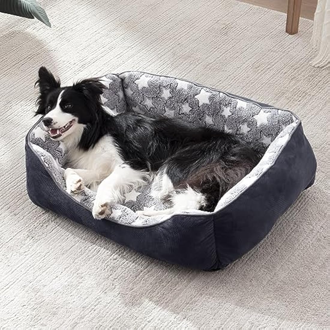Jolof Store Extra Large Dog Bed – Washable Plush Grey Pet Cushion