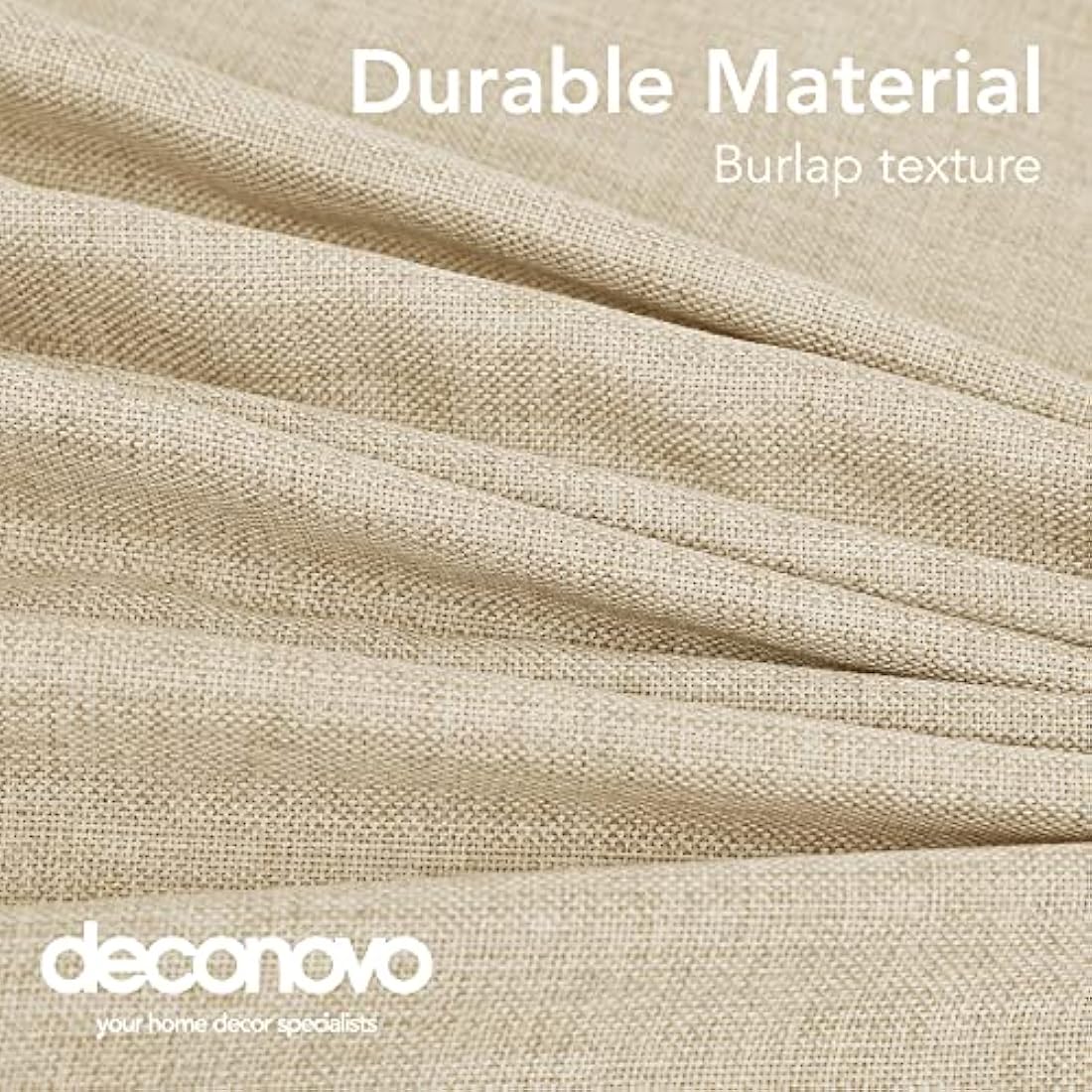 Deconovo Faux Linen Rectangle Tablecloth | Waterproof & Wipeable, Beige