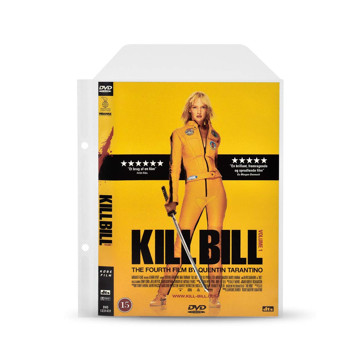 Jolof Store DVD Storage Sleeves with Binder Holes - 100 Pack Plastic Pockets