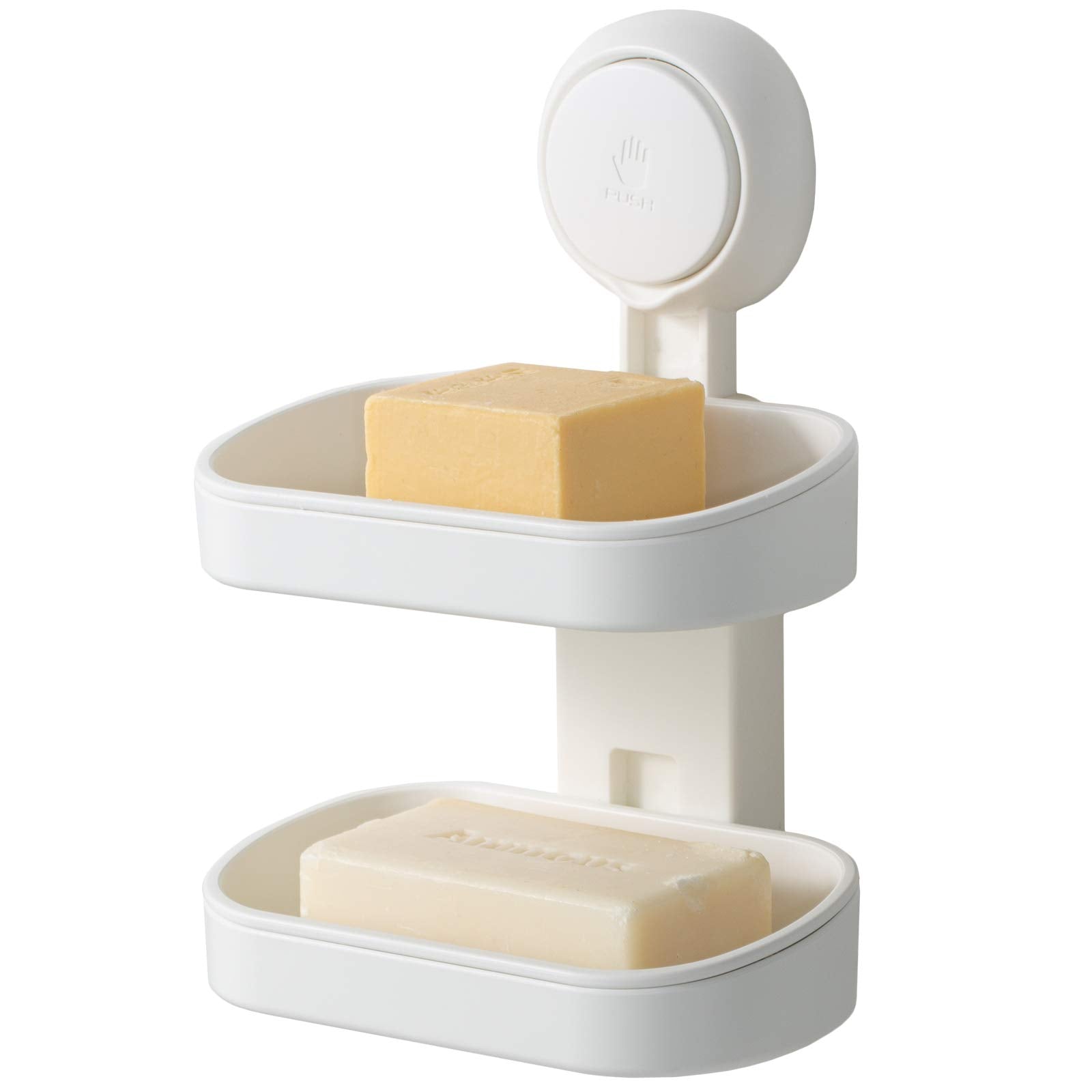 LEVERLOC Suction Soap Dish – Wall Mounted Double Layer Shower Holder