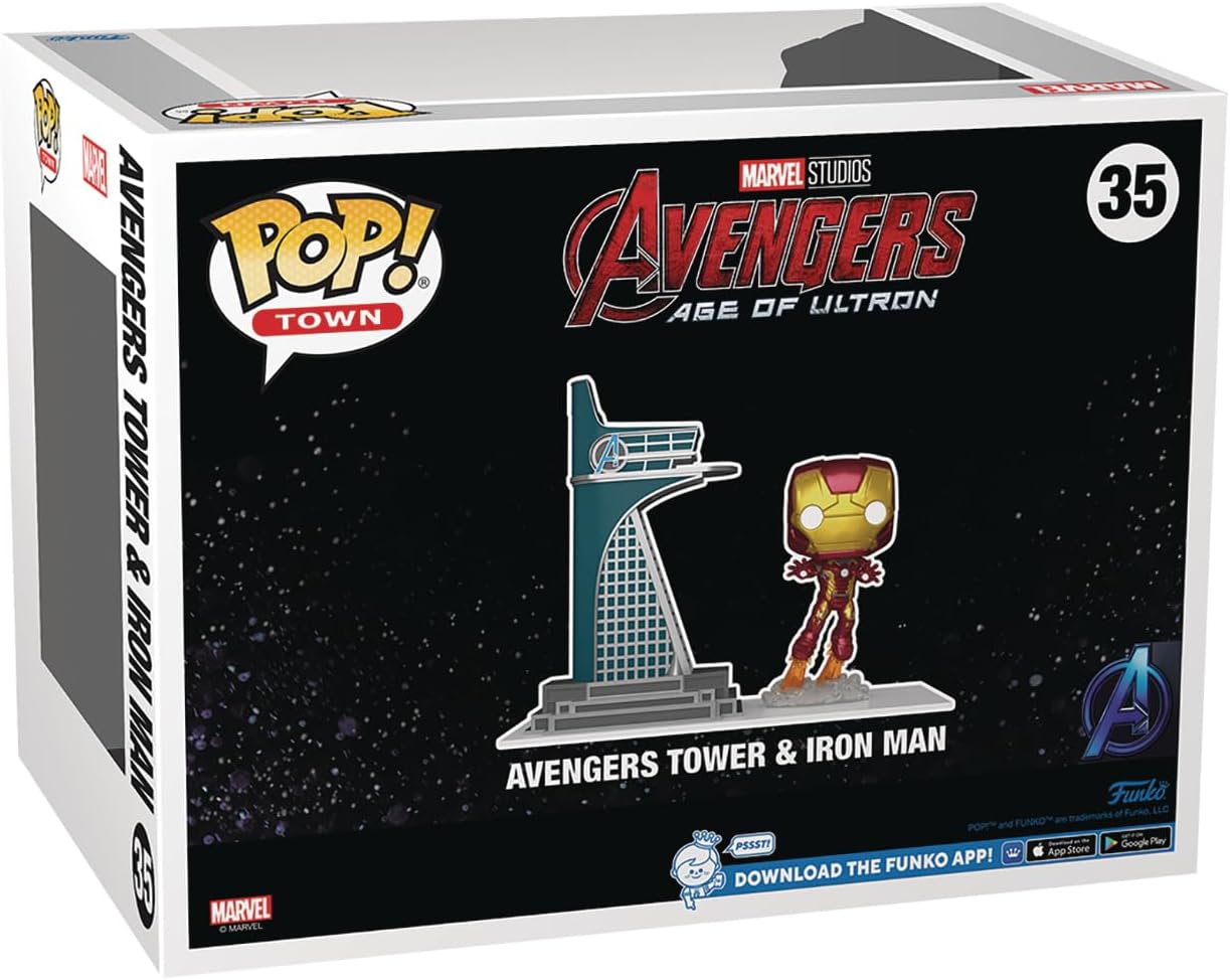 Funko Pop! Town: Avengers Tower with Iron Man Glow Vinyl Figure