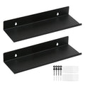 Pilikoll 30cm Black Metal Floating Shelves – 2 Pcs Wall Mounted Storage