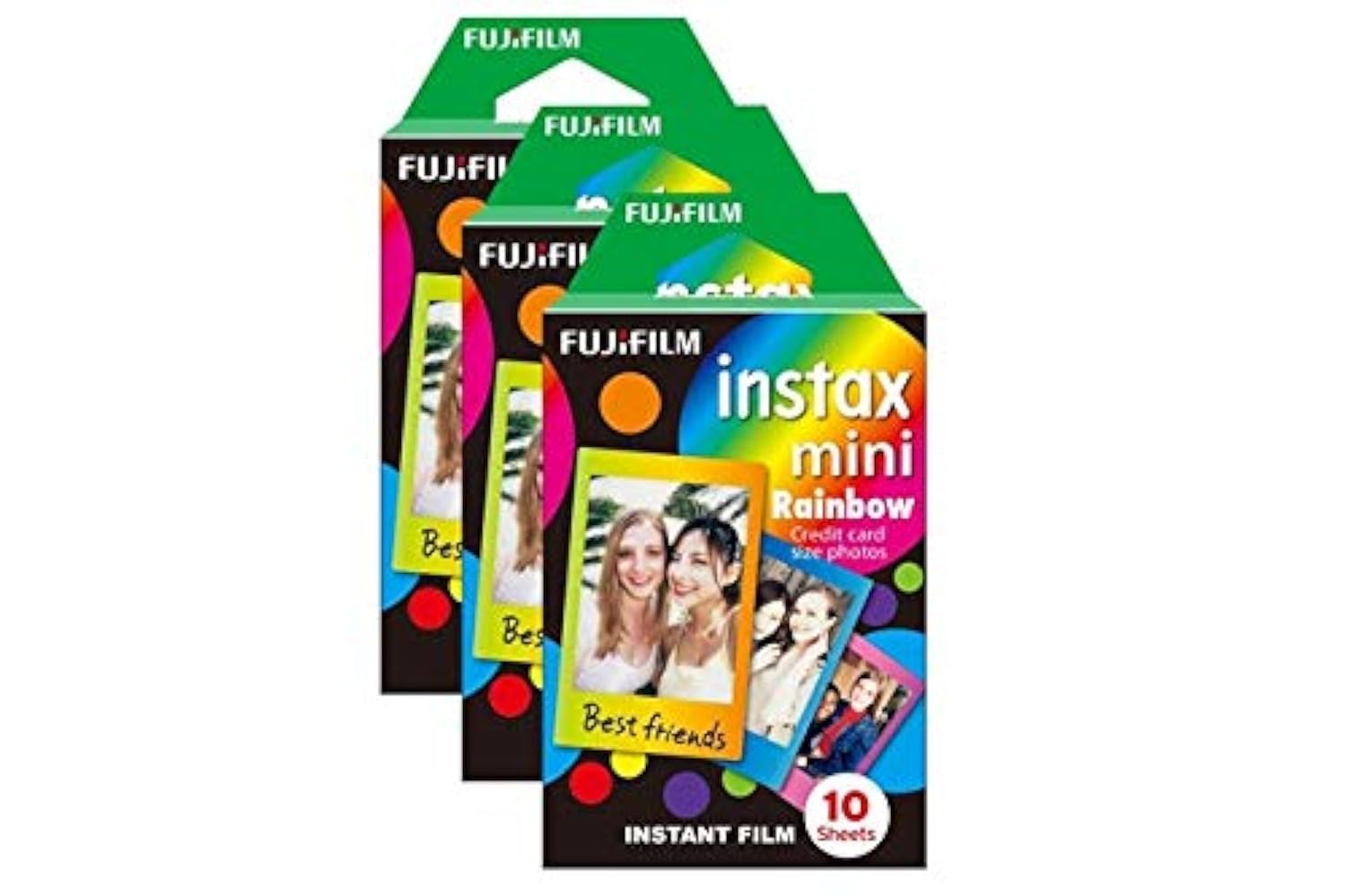 Fujifilm Instax Mini Rainbow Instant Film – 30 Sheets Photo Refill Pack