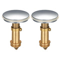 2 PCS 38mm Pop Up Sink Plugs, Bathroom Push Drain Stopper, Brass Chrome - image 1