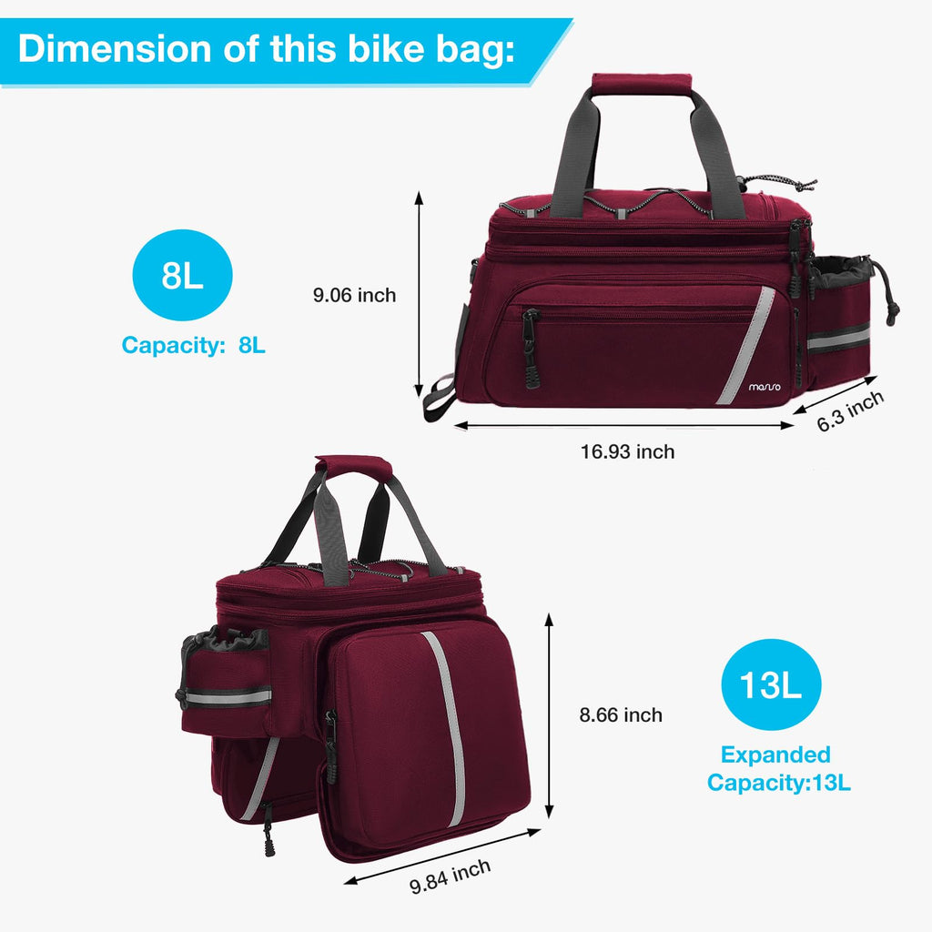 MOSISO Insulated Bike Rack Bag | 8L Waterproof Trunk Bag with Rain Cover